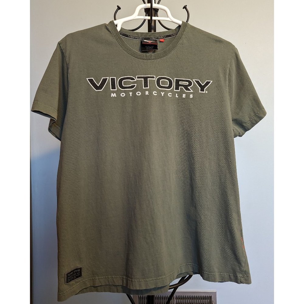 Victory motorcycles t shirt with front and back print